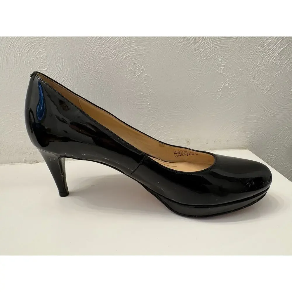 Cole Haan AIR Black Patent Round Toe Heels Pumps Shoes 2.5” Heel Size 7.5B